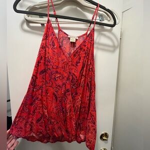 Lucky Brand, Floral Red Tank Top, Size: M